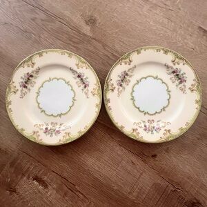 2 Pcs Vtg Noritake Greenbriar Winton Pattern Appetizer Plates 6.25” Discontinued